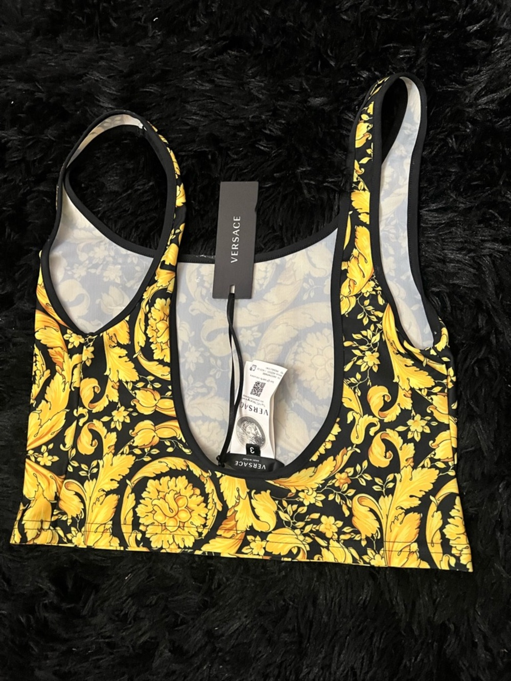 Versace Black and Gold Baroque Crop Top - Picture 2 of 2